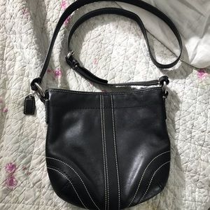 Black Leather COACH Shoulder Bag Great!!